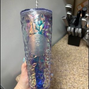 Starbucks Christmas Holidays Clear Diamond Prism Crystal Venti 24oz Tumbler